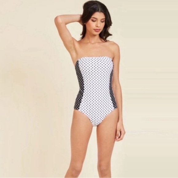 DownEast for ModCloth Darling Black and White Polka Dot One-piece swimsuit - Picture 2 of 6